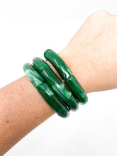 Acrylic Stretch Bracelets | Malachite