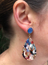 Sara Resin Earrings | Multi Labradorite
