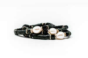 Clay Stretch bracelet with Freshwater Pearl