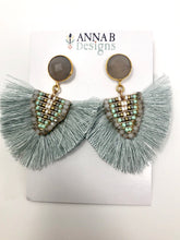 Corrine Silky Fringe Earrings-Light Blue