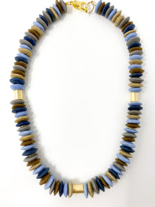 Recycled Glass Necklace | Blue Mix 2