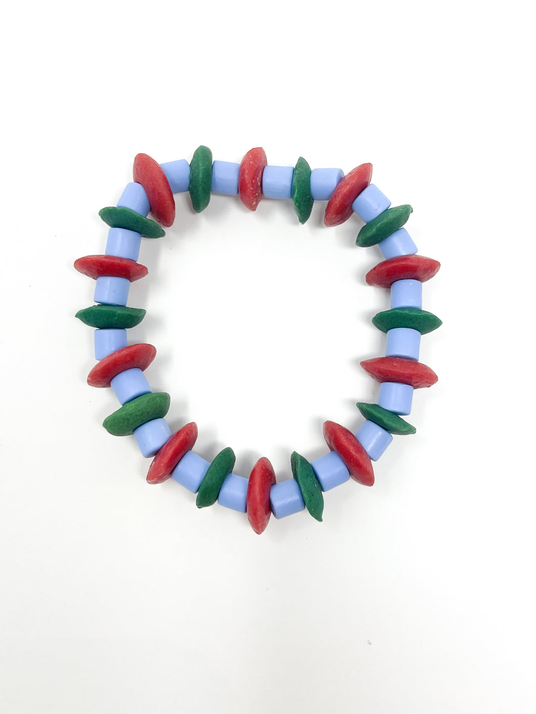 DeeDee Stretch bracelet | Red/Green + Periwinkle