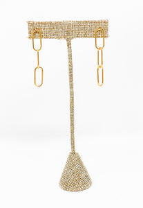 Paper Clip Chain Earrings | Gold