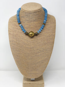 Blue Agate Pavé Necklace