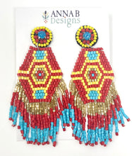 Audra Beaded Earrings- Red + Yellow