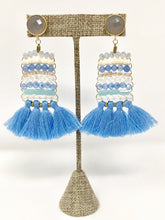 Beaded Lily Earrings- Periwinkle