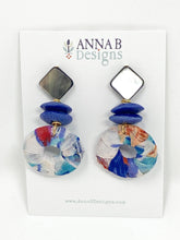 Sevy Fabric Earrings | Blue + Red