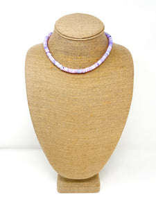 Purple Blue Opal Heishi Necklace