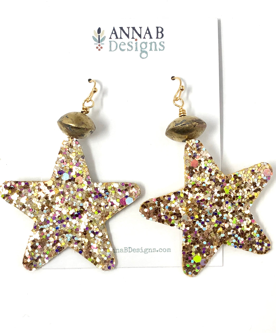 Gia Star Earrings-Gold
