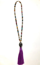Multicolor Agate Tassel Necklace