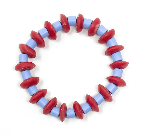 DeeDee Stretch bracelet | Red + Periwinkle