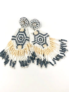 Audra Beaded Earrings- Ivory