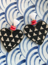 Alice Heart Earrings-Black