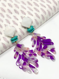 Tamara Acrylic Earrings | Orchid