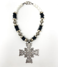 Black and White Cross Necklace