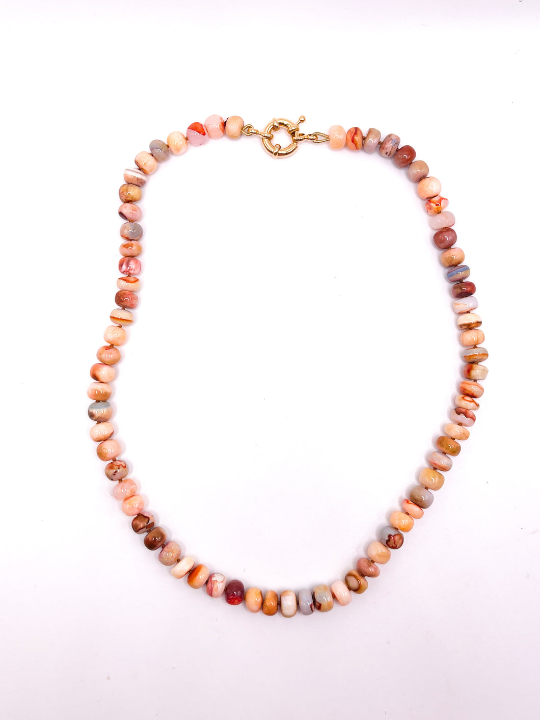 Orange Opal knotted necklace