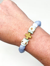 Blue Agate Cross Bracelet