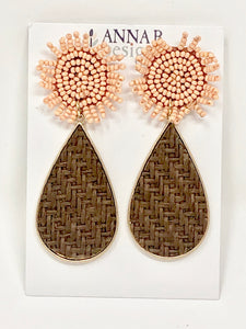 Stephie Beaded Earrings | Blush + Brown