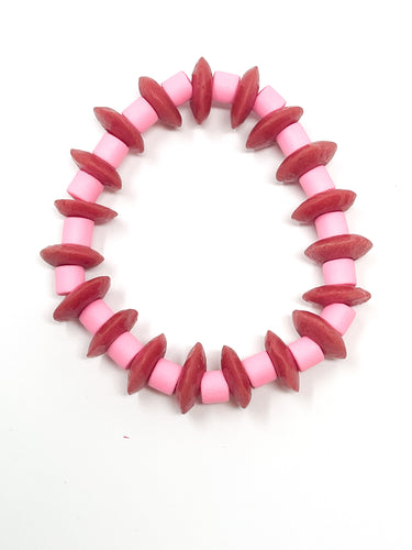 DeeDee Stretch bracelet | Red + Pink