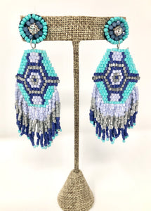 Audra Beaded Earrings- Aqua