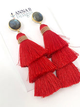 Fran Tassel Earrings- Red