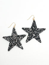 Gia Star Earrings | Silver + Black