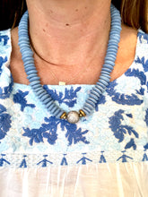 African Pavé Glass Necklace-Blue