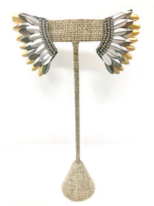 Aerin Beaded Earrings-Gold + Pewter + Silver