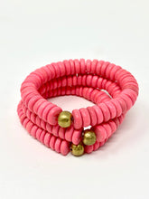 Wooden Stretch bracelet | Coral