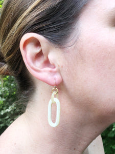 Lynette Horn Earrings-Cream