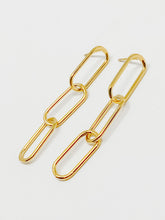 Paper Clip Chain Earrings | Gold