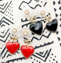 Black Heart Drop Earrings
