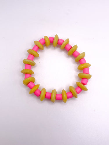 DeeDee Stretch bracelet | Citron + Hot Pink