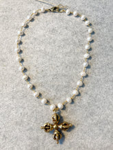 Pearl Necklace with Cross Pendant