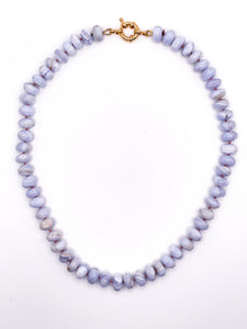 Blue Lace Agate Knotted Necklace