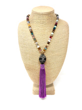 Multicolor Agate Tassel Necklace