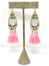 Beaded Isabel Earrings- Pink