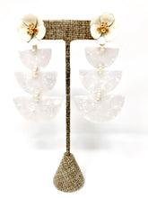 Paola Resin Earrings- Ivory + White