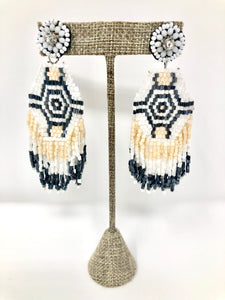Audra Beaded Earrings- Ivory