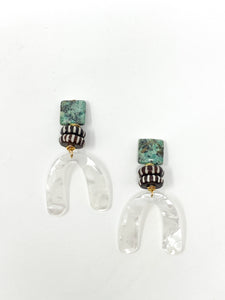 Loli Crescent Earrings | White