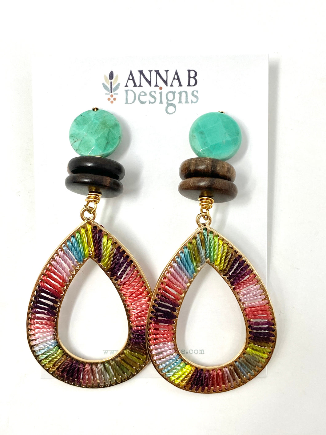 Greta Earrings | Wood Multi