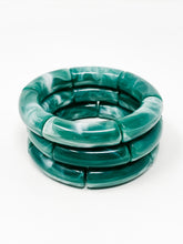Acrylic Stretch Bracelets | Green Swirl