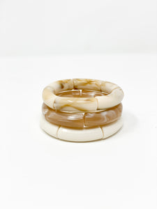 Acrylic Stretch Bracelets | Cream