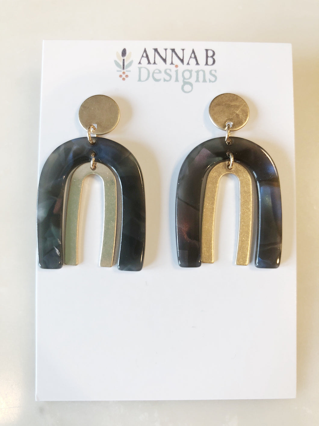 Blair Resin Earrings- Dark Gray