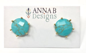 Clara Stud Earrings-Turquoise