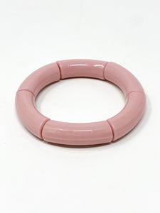 Acrylic Stretch Bracelets  Light Pink