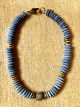 Jasmine African Glass Necklace | Blue