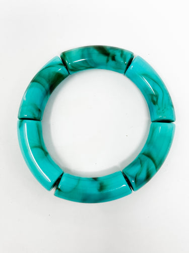 Acrylic Stretch Bracelets | Turquoise Swirl