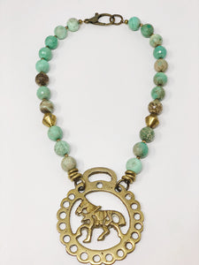 Peruvian Opal Horsebrass Necklace