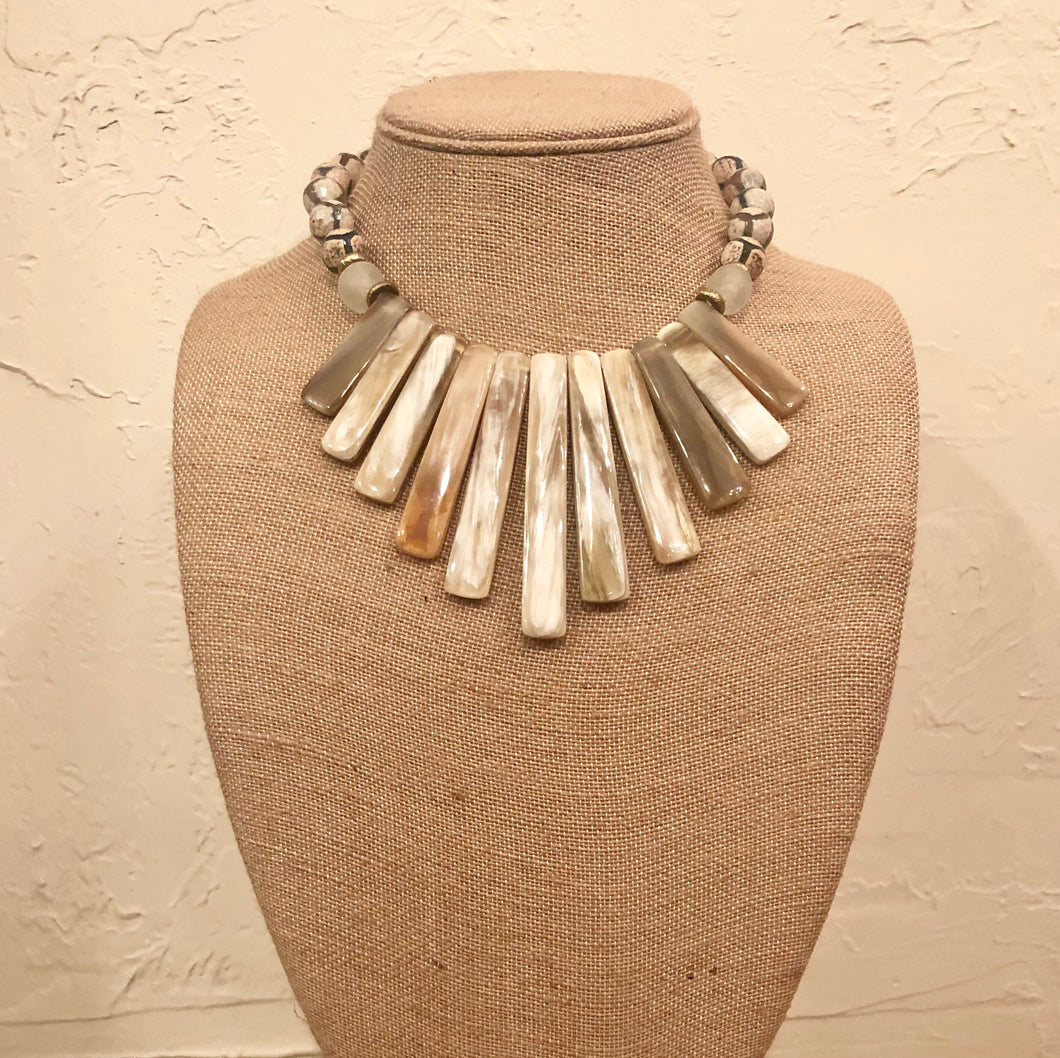Buffalo Horn Bib Necklace